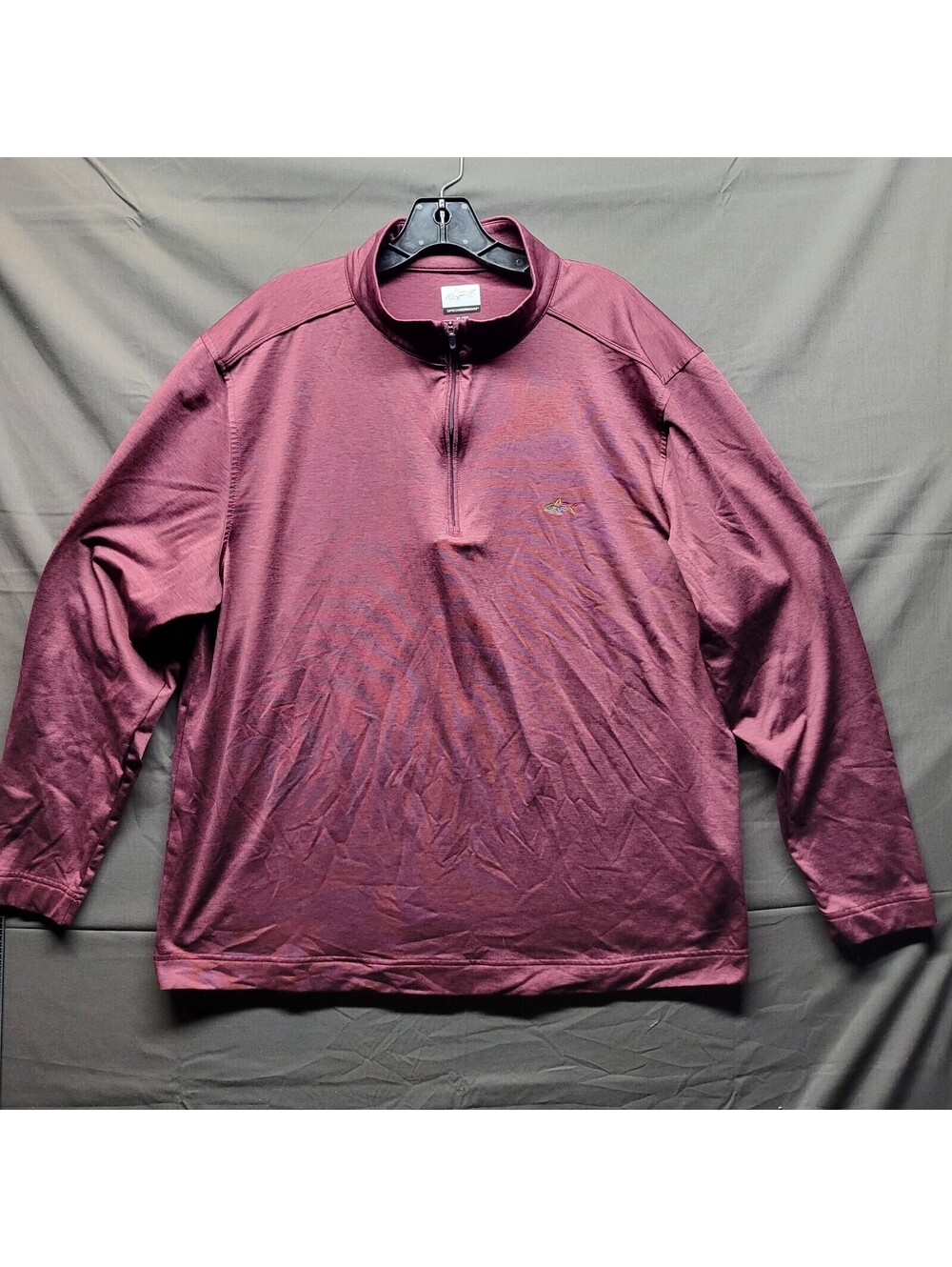 Greg Norman Maroon Quarter Zip Sz XL Colored Shark